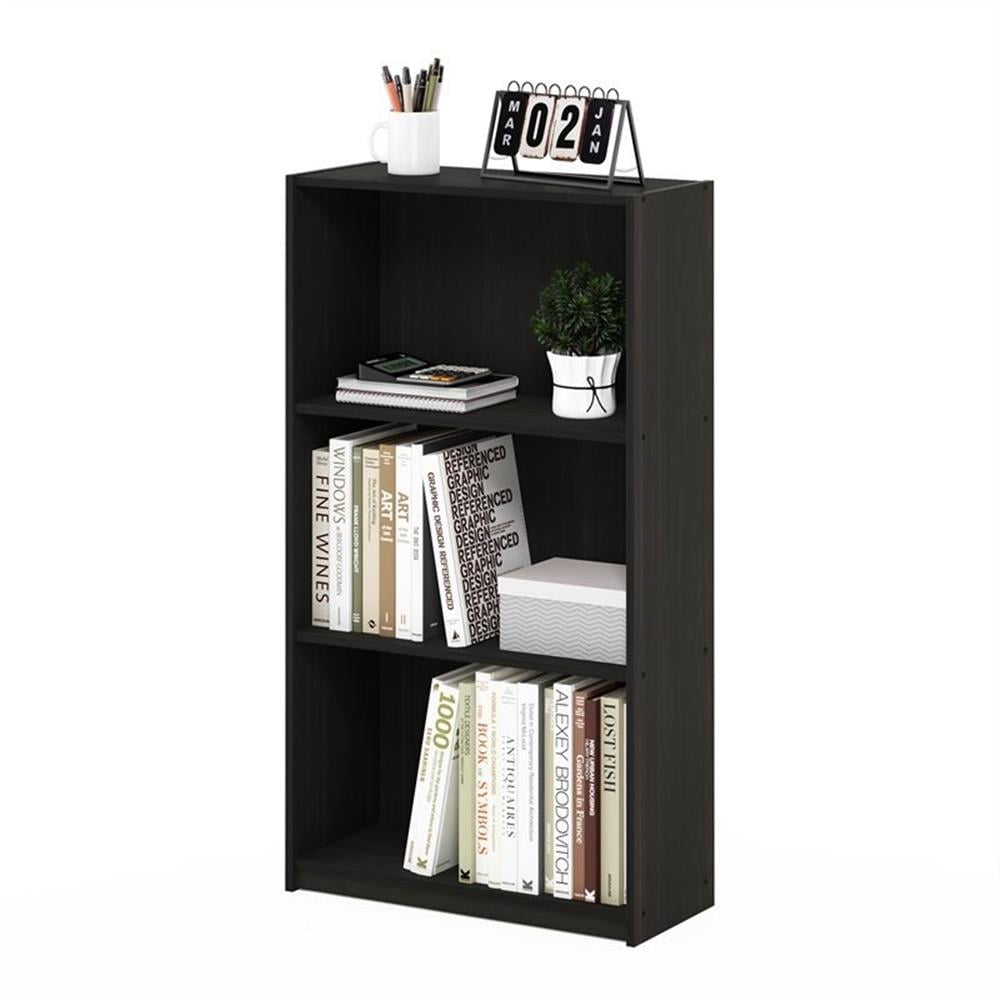 Furinno Basic 3 - Tier Bookcase Storage Shelves, Espresso, Adult
