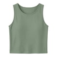 thumbnail image 5 of Crop Tops for Women Tank Summer Casual Sleeveless Loose Fit Basic Shirts Fashion 2026 by Yigetop Light green XL, 5 of 7