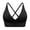 Black, variant on Women's V-Neck Longline Sports Bra, Adjustable Thin Strap Padded Cup Fitness Yoga Short Top White M