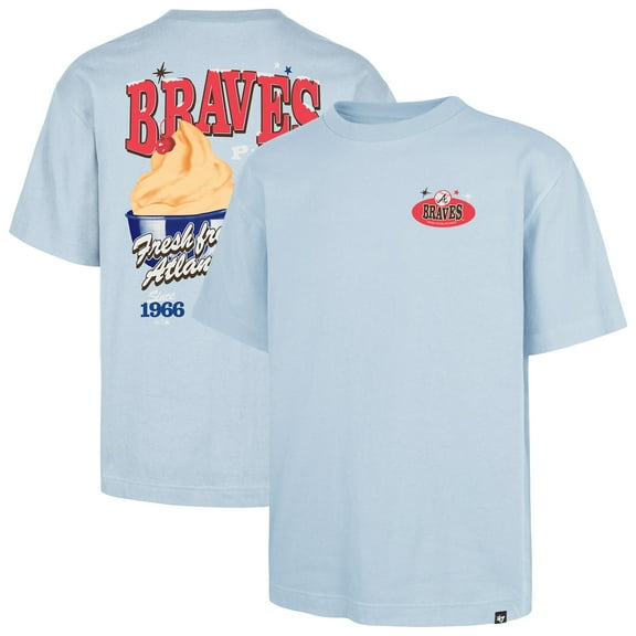 Men's '47 Light Blue Atlanta Braves Ice Cream Parlor Foundation T-Shirt