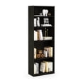 thumbnail image 2 of Furinno JAYA Book Shelf, 5-Tier Bookshelf, Bookcase with Adjustable Shelves, 9.5 x 24.5 x 71.2, for Living Room, Bedroom, Home Office, Black Espresso, 2 of 5