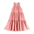 thumbnail image 5 of ZACPNCV Girls' Sleeveless Gradient Dress Summer Casual Sundress Skater Swing Twirly Halter Dress Pink 4-5 Years, 5 of 7