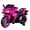 Pink, variant on CAMSCH 12V Kids Ride on Electric Toy Motorcycle with Slow Start, Power Display, Manual Throttle, Light Dashboard, Lighting Wheels, Training Wheels, Bluetooth, USB, MP3 for 3-6 Children Gift (Orange)