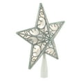 thumbnail image 3 of Northlight 9" LED Lighted Silver Glitter Star Christmas Tree Topper, Warm White Lights, 3 of 4