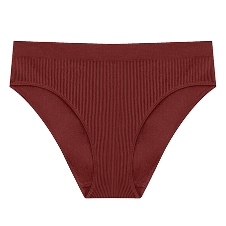 Fulorrnie Underwear for Women Comfort Cheeky Sport Breathable Panties Seamless High Waist Banded Stretchable Panty Red L