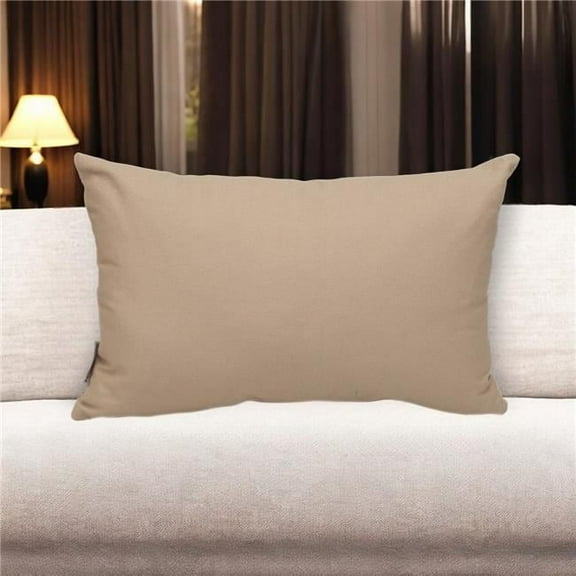 HomeRoots 529174 12 x 18 in. Beige Cotton Lumbar Throw Pillow