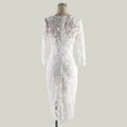 thumbnail image 3 of UTTOASFAY Womens Plus Size Dresses Women'S Sexy Lace Bodycon Pencil Dress Prom Gown Dress White XL, 3 of 9