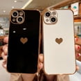 thumbnail image 3 of Love Heart Electroplated Nice Soft Slim TPU Case for Women Girls Compatible with iPhone Case (Black,iPhone 13 Pro Max), 3 of 11