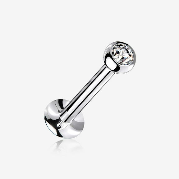 Basic Gem Ball Top Threadless Push-In Steel Labret