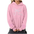 thumbnail image 3 of Sentmoon Womens Fall Clothes Long Sleeve Loose Oversized Womens Hoodie with Print with Pocket Drawstring Stretchy Womens Sweatshirt Winter Stylish for Party M, 3 of 6