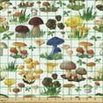 thumbnail image 2 of Ambesonne Nature Fabric by the Yard Upholstery, Mushrooms Wild Nature Print, 1 Yard, Multicolor, 2 of 5