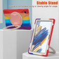 thumbnail image 7 of For Samsung Galaxy Tab A8 10.5 inch SM-X200/SM-X205 Case, 360 Rotatable Handle Stand, Shoulder Strap, Drop-Proof Design, Colourful Red, 7 of 7