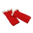 thumbnail image 3 of Fgnfyis Knitted Fingerless Gloves for Women with Pretty Floral Lace Design Winter Warmth Arm Sleeves and Casual Style Red, 3 of 4