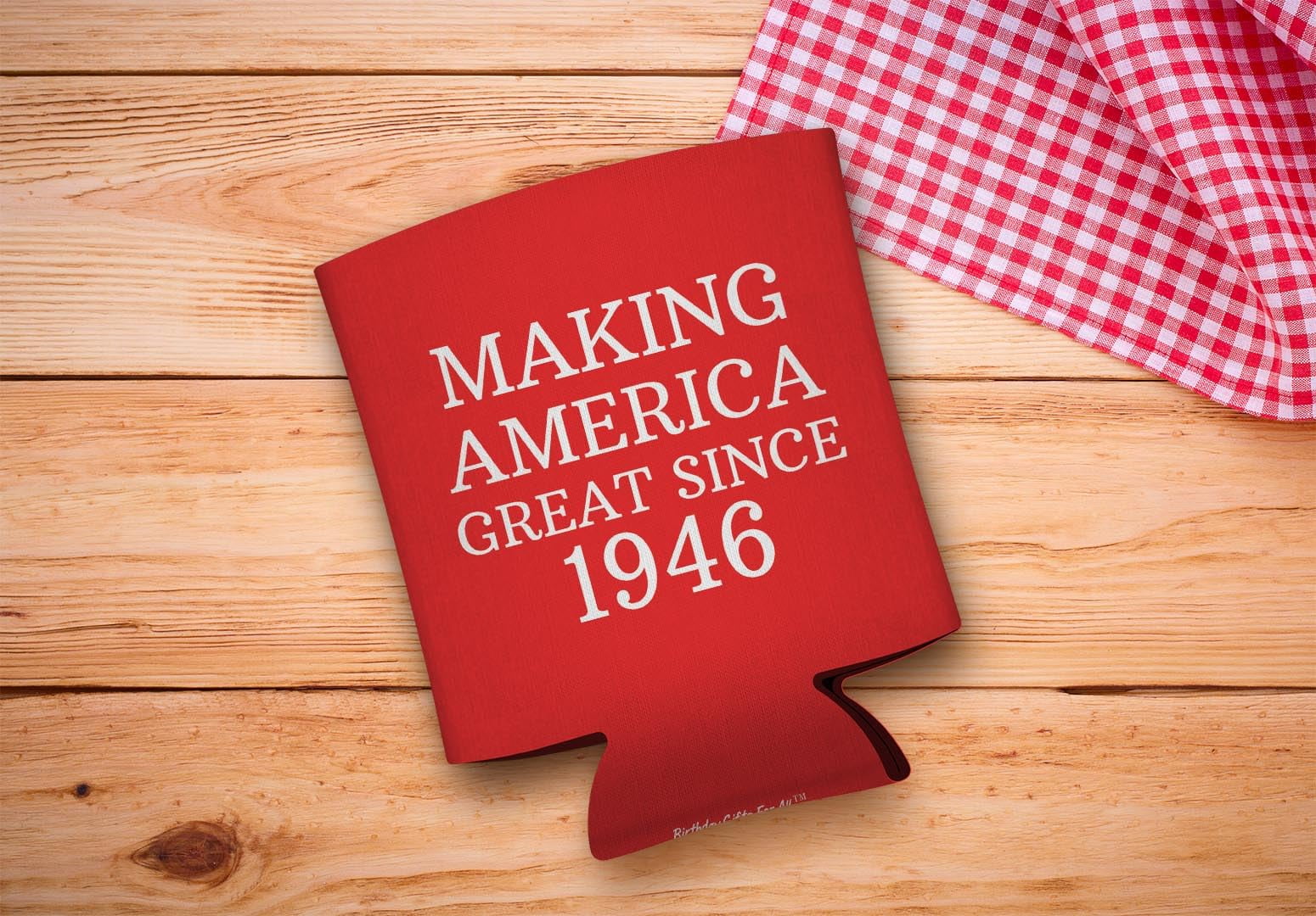 80th Birthday Party Adult Favor Making America Great Since 1946 6-Pack Can Coolies Drink Thermocoolers