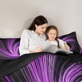 thumbnail image 5 of Castle Fairy Purple Stripes 3 Pieces Queen Comforter Set for Teens Men Women,Abstract Geometric Ultra Soft Bedding Sets,Minimalist Lines Bedding Comforter Set,Luxury Bedroom Decor, 5 of 8