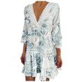 thumbnail image 1 of FhsagQ Cache-Couche pour Femmes Grande Taille Mode Femme Col en V Jacquard Manche Trois-Quarts Bohème Découpes Floral Robe de Plage Femme Cache-Couche Résille Cache-Couche pour Femmes Cache-Couche String Noir m, 1 of 9