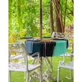 thumbnail image 3 of Boanket Outdoor Tablecloth with Umbrella Hole for Patio/Picnic/Party/Camping, Teal Red Waterproof Table Cloth Round Cover Washable, Oil Painting Art Contemporary Modern (Dia 60"), 3 of 7