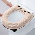 thumbnail image 1 of Toilet Seat Cover with Zipper | Soft Bathroom Toilet Lid Cushion | Washable & Waterproof Toilet Mat for Home | Easy Install Comfort Seat Pad | Polyester Fabric, 1 of 6