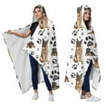 thumbnail image 2 of Wearable Blanket,German Shepherd Dog and Footprint Hooded Wearable Sherpa Blanket for Adults & Teens,Winter Poncho Shawl Wrap Cape Thick Warm,60"x80", 2 of 5