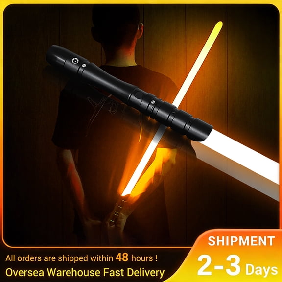 Dueling Lightsaber|Metal Hilt|Loud Sound LED Light Sabers with 4 Vivild Movie Fonts,Blaster,FOC Metal Hilt for Adults Heavy-Duty, USB-DC Recharge(38.2inch-Orange)