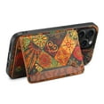thumbnail image 5 of for iPhone 13ProMax Cork Wood Phone Case, Retro Floral Colorful Flower Printing Magnetic Folio Flip ID/Credit Card Holder Slot Back Cover Bag, Kickstand Support, 5 of 7