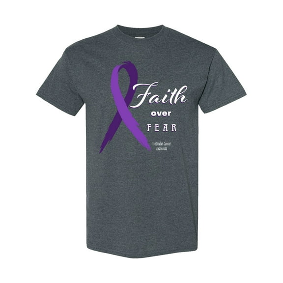Inktastic Testicular Cancer Awareness Faith over Fear T-Shirt