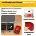 thumbnail image 2 of 2pcs Air Fryer Silicone Pot for Ninja Foodi Dual DZ201 | Reusable Liner Rectangle Basket 8 QT Easy Cleaning Food Safe Accessories (Red), 2 of 6