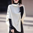 thumbnail image 6 of vlrwzc Irregular Warm Shawl with Button Elegant Knitted Shawl Fashion Oversized Cape for Spring Autumn Winter Clothing Accessory, 6 of 7