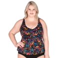 thumbnail image 1 of Women's Plus Size Twist Tankini Swimsuit Top - Day Dreaming Tangerine, 1 of 2