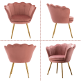 thumbnail image 3 of Guyou Velvet Accent Chair - 27.5" Wide Barrel Chair for Small Spaces, Living Room & Office, Upholstered Armchair with Curved Back, Rose Pink, 3 of 7
