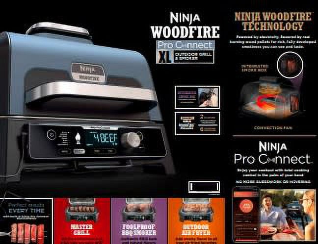 Ninja Woodfire ProConnect XL Outdoor 7-in-1 Grill & Smoker, App Enabled,  Outdoor Air Fryer, Woodfire Technology, OG900 