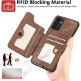 thumbnail image 3 of Phone Case for Samsung Galaxy A13 5G Wallet Cover with Tempered Glass Screen Protector and Wrist Strap Lanyard RFID Credit Card Holder Ring Stand Cell Accessories SM-A136U SM-A136U1 Women Men Brown, 3 of 17