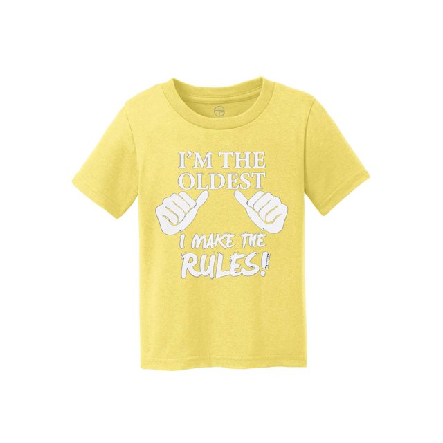Je Suis l'Aîné, Je Fais les Règles T-Shirt en Coton pour Enfants - Jaune - Petit