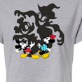 thumbnail image 3 of Disney - Halloween Mickey and Minnie Shadows Cropped Graphic T-Shirt, 3 of 5