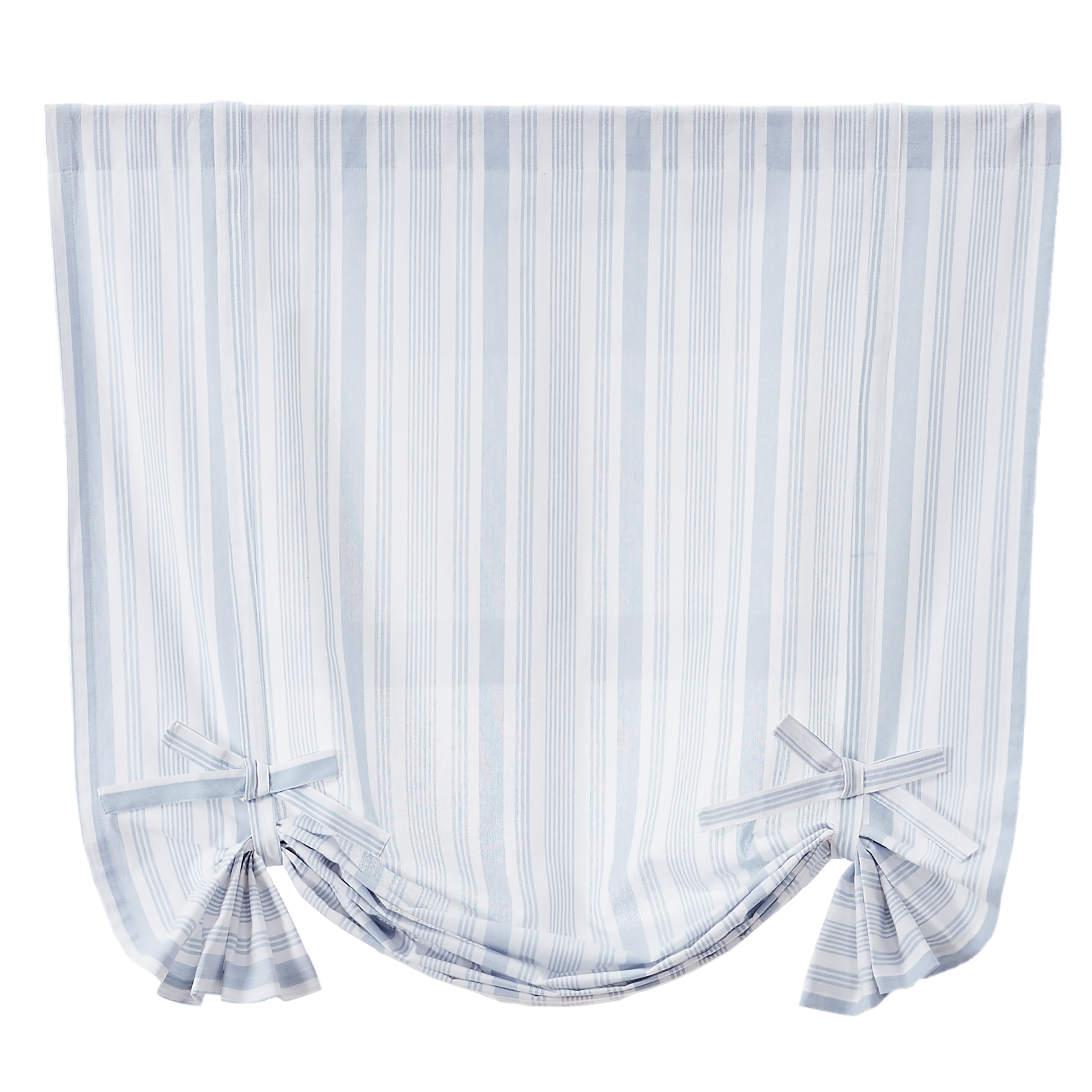 Better Homes & Gardens All-Over Stripe Light Filtering Cotton Blue Balloon Window Shade, 42" x 63"