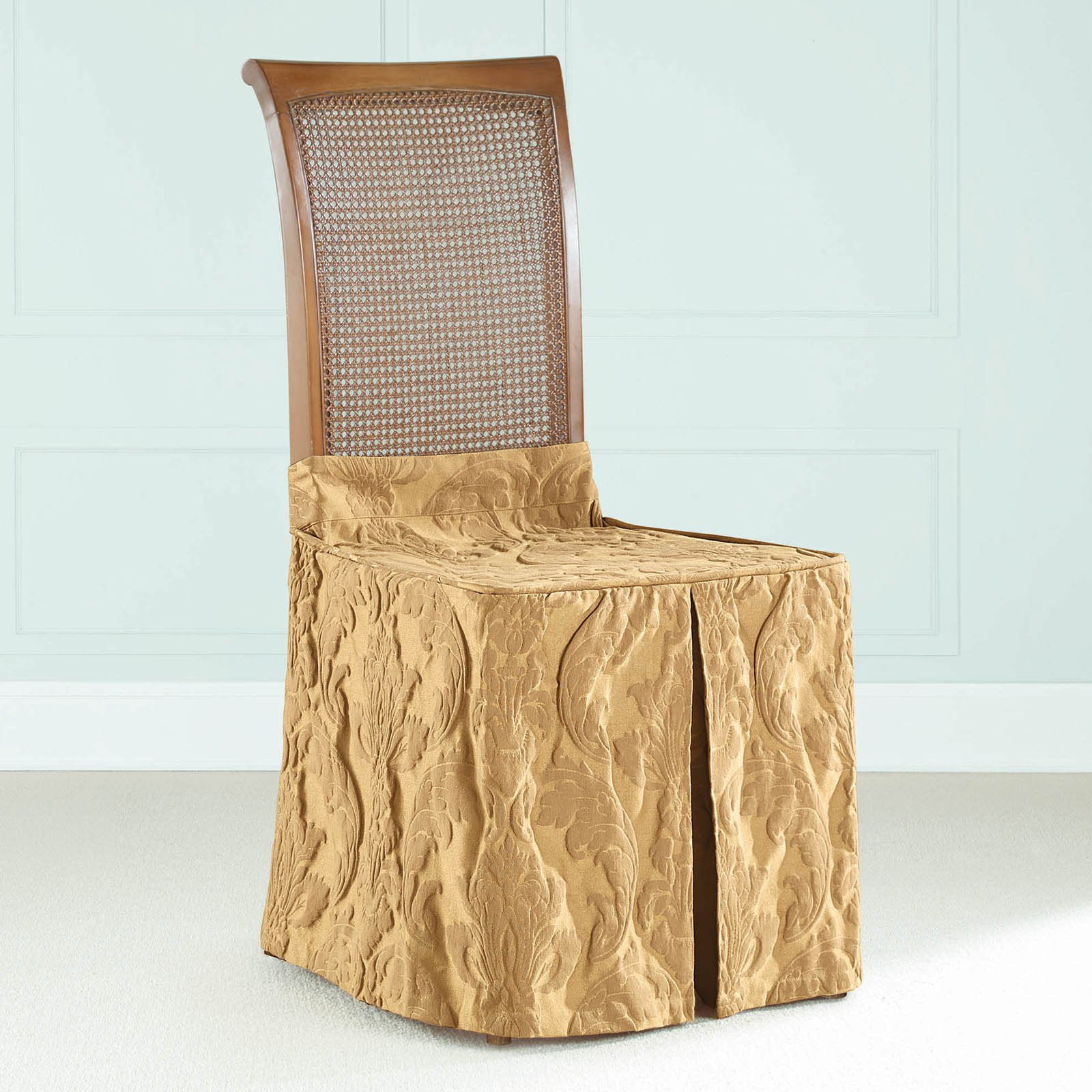 Sure Fit Matelasse Damask Long Dining Room Chair Slipcover