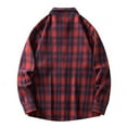 thumbnail image 3 of Aimik Hanes 2025 Clearance Sale Men's Plaid Flannel Shirts Long Sleeve Regular Fit Button Down Causal Shirts-Red XL, 3 of 3