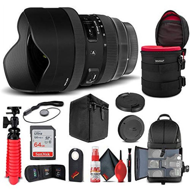 Sigma 12-24mm f/4 DG HSM Art Objectif pour Nikon F (205955) Bundle