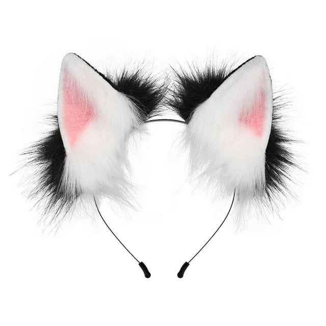 GPOECD Handmade Wolf Ears Headband Party Accessories for Themed Events 03_Light Pink,One Size