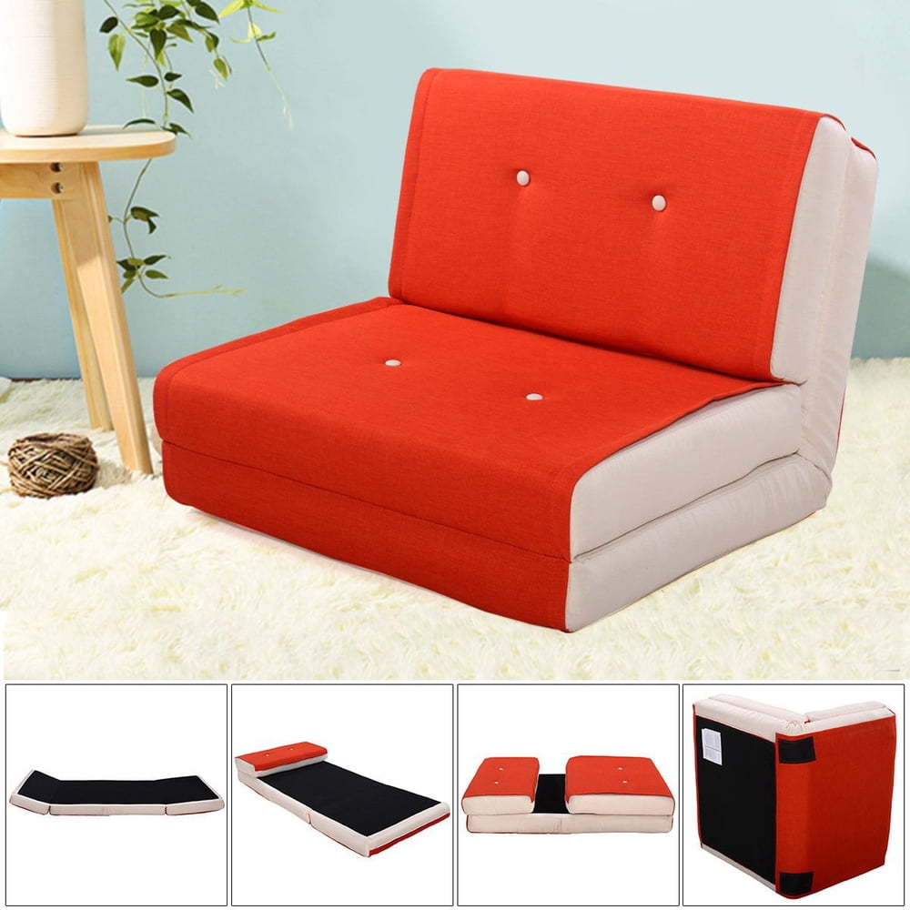 Fold Down Chair Flip Out Lounger Convertible Sleeper Bed Couch Game