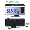 thumbnail image 5 of Projection Digital Alarm Clock, Suitable for Bedroom, Radio Alarm Clock, USB Charger Port, Temperature and Humidity Display, 7.5-inch Large Mirror, LED Display, Large Alarm Clock, 5 of 6