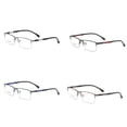 thumbnail image 4 of Qarigey Gafas de medio marco de metal unisex Hombres Mujeres Gafas miopes Gafas Sin receta Computadora de negocios Azul Type2 NO2, 4 of 6