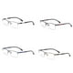 thumbnail image 5 of Guardurnaity Gafas de medio marco de metal unisex Lentes de plástico Gafas miopes de cara grande para computadora de negocios Daily Black Type2 NO2, 5 of 6