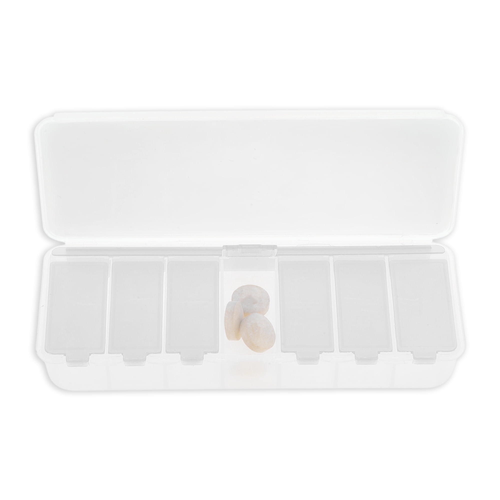 Unique Bargains Useful Portable Durable 7 Grid Design Pill Case 1 Pc Clear