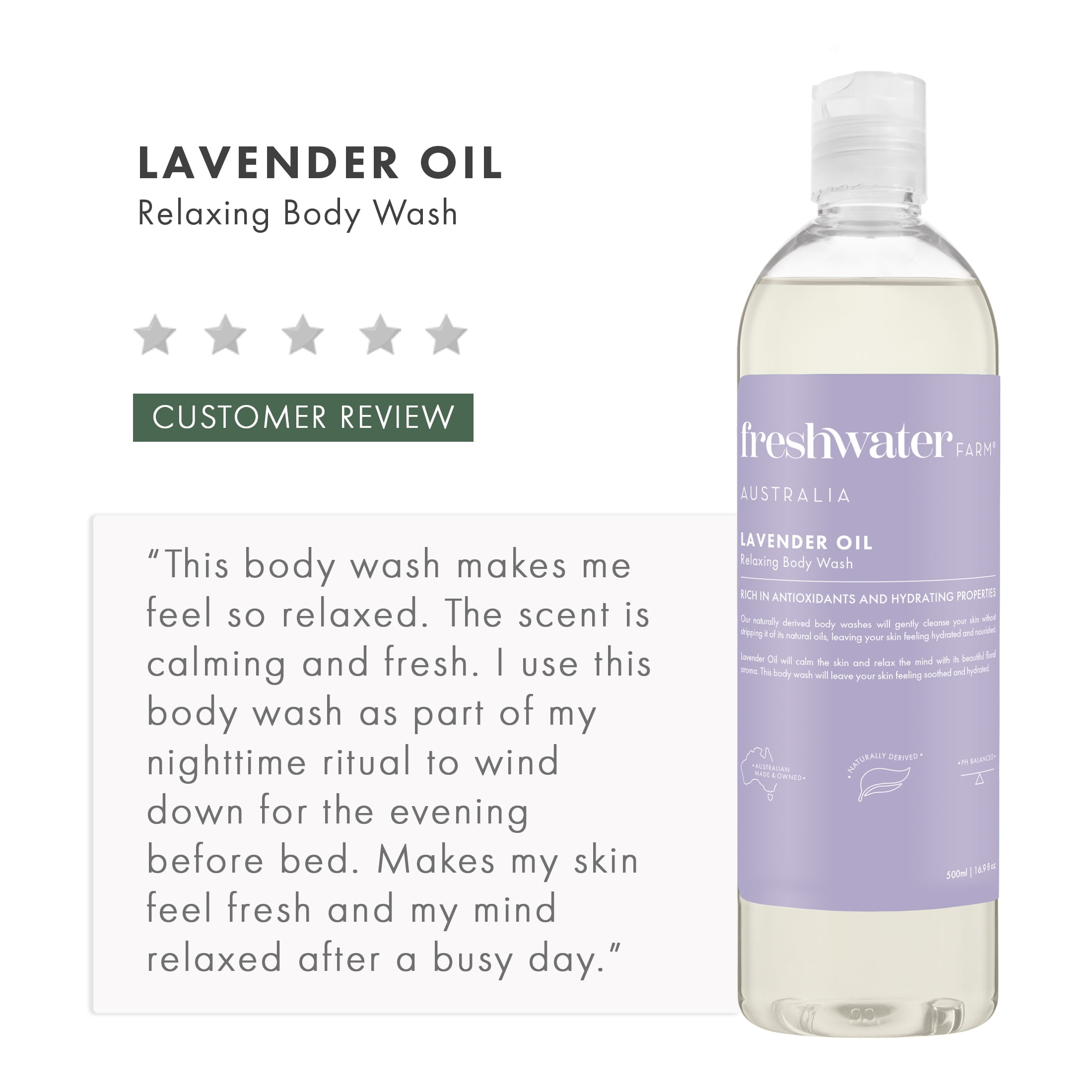 Freshwater Farm Lavender Oil Natural Body Wash for all skin types16.9fl oz