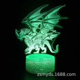 thumbnail image 1 of Juguetes de dinosaurio para niños, luz nocturna de ilusión 3D de dinosaurio con 3 patrones, juguetes dinámicos que cambian de color para niños y niñas, 1 of 1