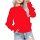 thumbnail image 1 of Sudadera Meitianfacai para niñas pequeñas y grandes, informal, de color liso, con cuello redondo, manga larga, estilo túnica, entallada, para otoño, sudadera roja para niñas, talla 9-10 años, 1 of 7