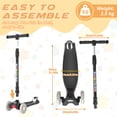 thumbnail image 5 of XJD 3 Wheel Kick Scooter for Kids,Foldable 3 Wheels Toddlers Scooter with LED Light & Adjustable Height, Best Gift for Boys Girls Outdoor Activities, Peach, 5 of 8