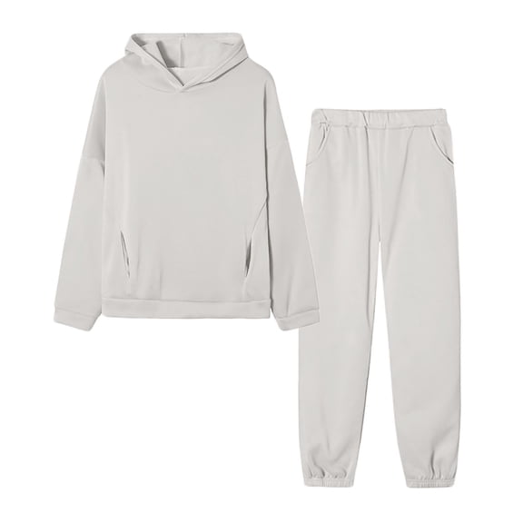 Enjoytime Sweatsuits Women 2 Piece Outfit Solid Color Long Sleeve Hoodies Sweatpants Matching Set Casual Tracksuit Fall Winter Fashion Clothing