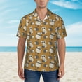thumbnail image 4 of Daiia Forest Animal Hawaiian Shirt for Men Gentle Cotton Regular Short Sleeve Casual-Medium, 4 of 9